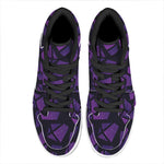 Purple Crystal Cosmic Galaxy Space Print High Top Leather Sneakers