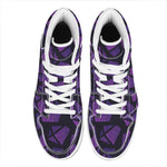 Purple Crystal Cosmic Galaxy Space Print High Top Leather Sneakers