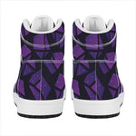 Purple Crystal Cosmic Galaxy Space Print High Top Leather Sneakers