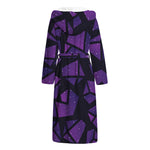 Purple Crystal Cosmic Galaxy Space Print Hooded Bathrobe