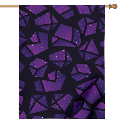 Purple Crystal Cosmic Galaxy Space Print House Flag