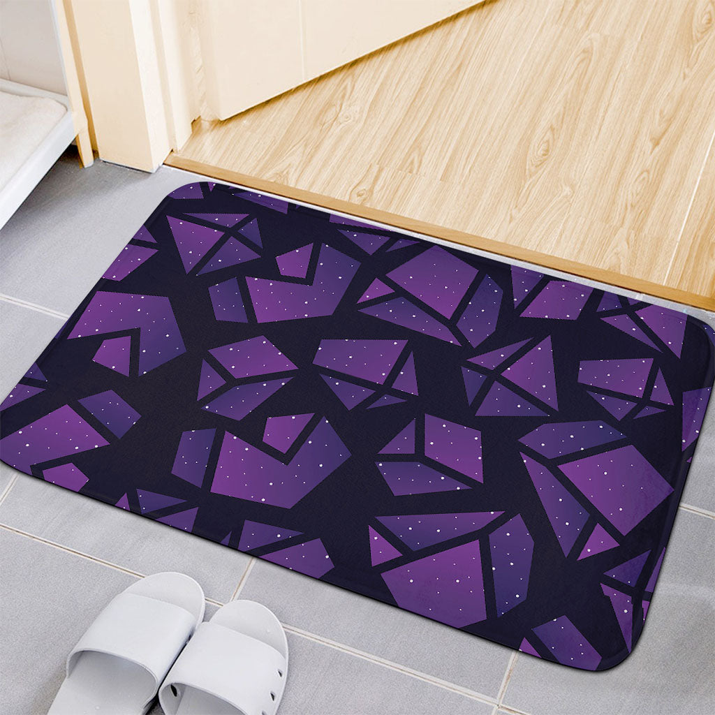 Purple Crystal Cosmic Galaxy Space Print Indoor Door Mat