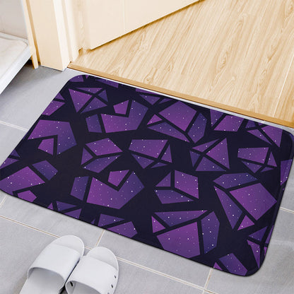 Purple Crystal Cosmic Galaxy Space Print Indoor Door Mat
