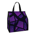 Purple Crystal Cosmic Galaxy Space Print Insulated Lunch Tote
