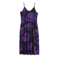 Purple Crystal Cosmic Galaxy Space Print Jersey Midi Cami Dress