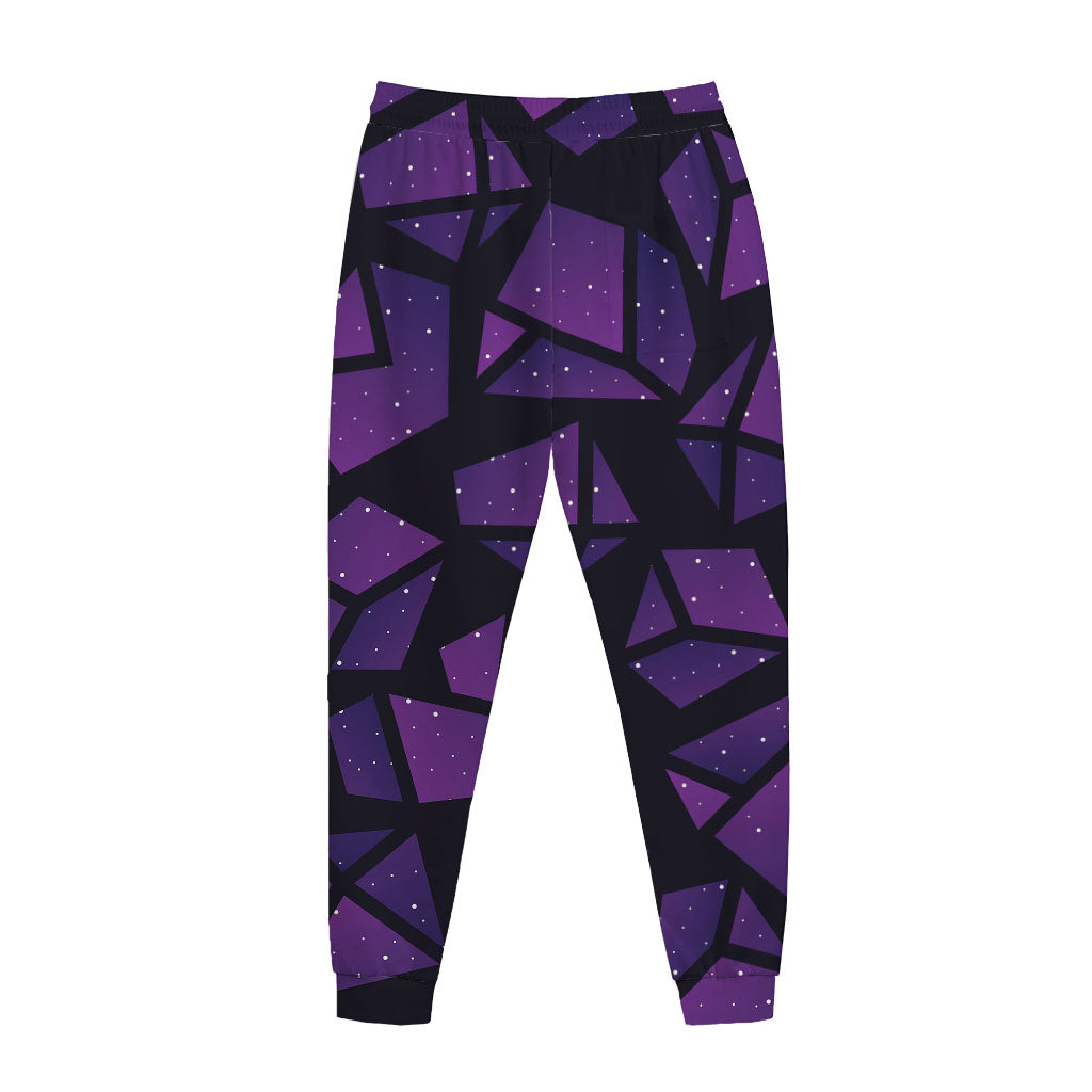 Purple Crystal Cosmic Galaxy Space Print Jogger Pants