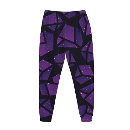Purple Crystal Cosmic Galaxy Space Print Jogger Pants