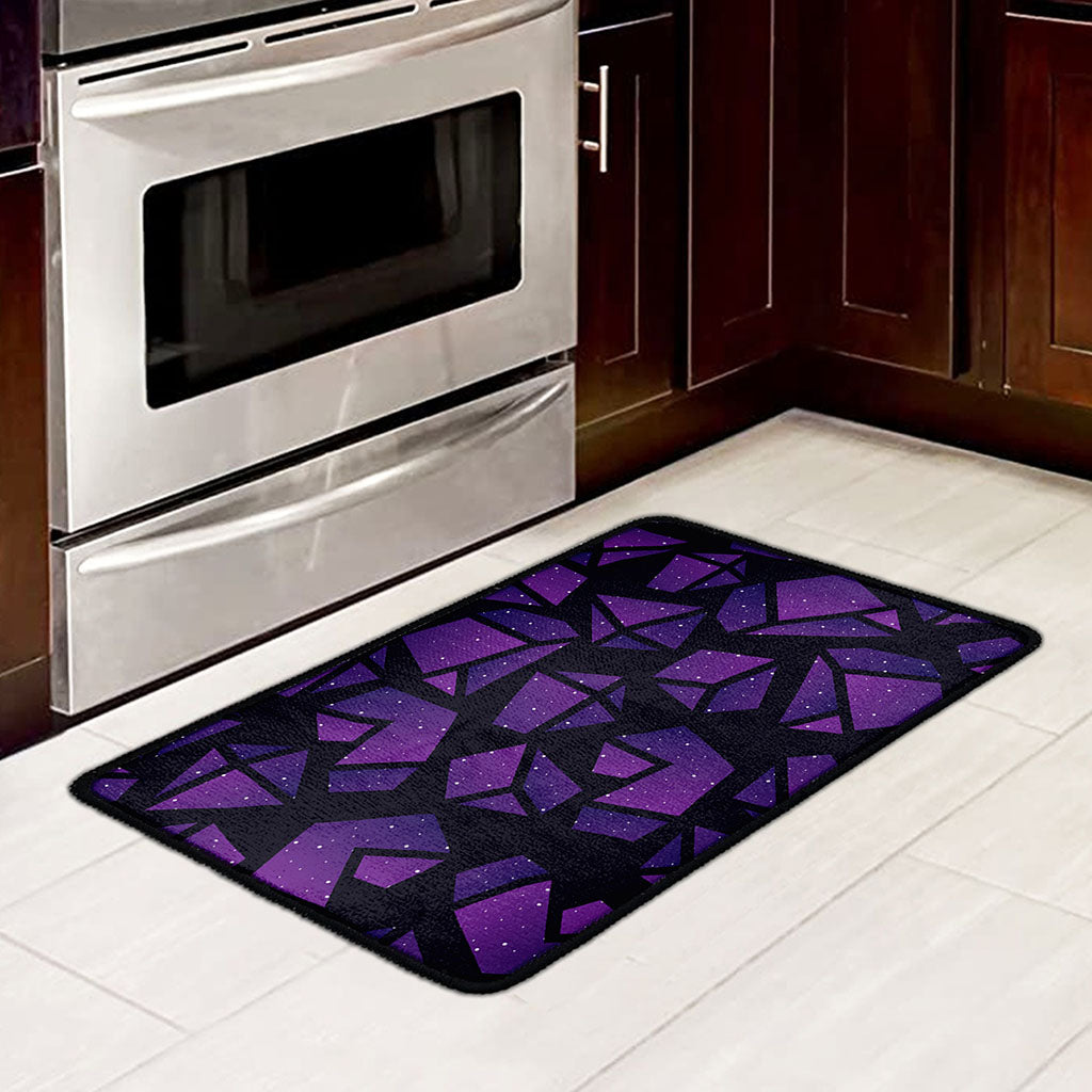 Purple Crystal Cosmic Galaxy Space Print Kitchen Mat