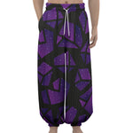Purple Crystal Cosmic Galaxy Space Print Lantern Pants