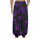 Purple Crystal Cosmic Galaxy Space Print Lantern Pants
