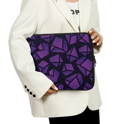 Purple Crystal Cosmic Galaxy Space Print Laptop Sleeve