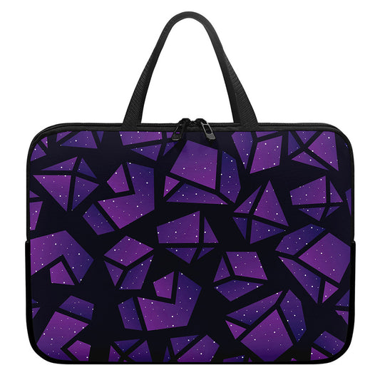 Purple Crystal Cosmic Galaxy Space Print Laptop Sleeve With Handle