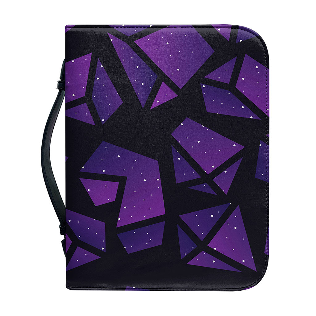 Purple Crystal Cosmic Galaxy Space Print Leather Bible Cover