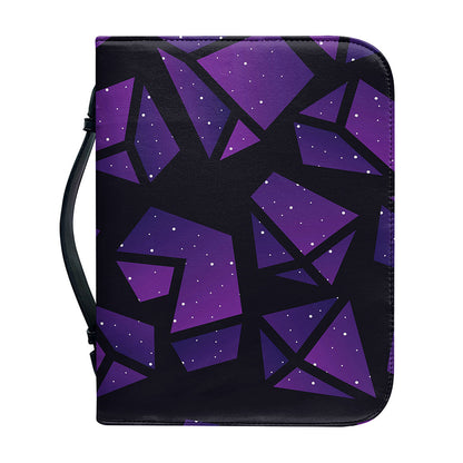 Purple Crystal Cosmic Galaxy Space Print Leather Bible Cover