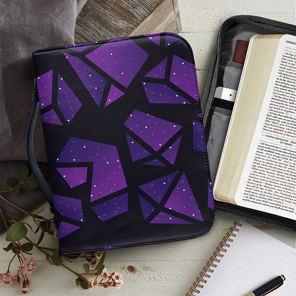 Purple Crystal Cosmic Galaxy Space Print Leather Bible Cover
