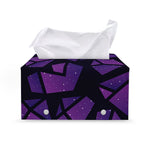 Purple Crystal Cosmic Galaxy Space Print Leather Tissue Box Cover