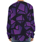 Purple Crystal Cosmic Galaxy Space Print Long Sleeve Baseball Jersey