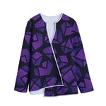 Purple Crystal Cosmic Galaxy Space Print Long Sleeve Short Coat