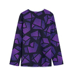 Purple Crystal Cosmic Galaxy Space Print Long Sleeve Short Coat