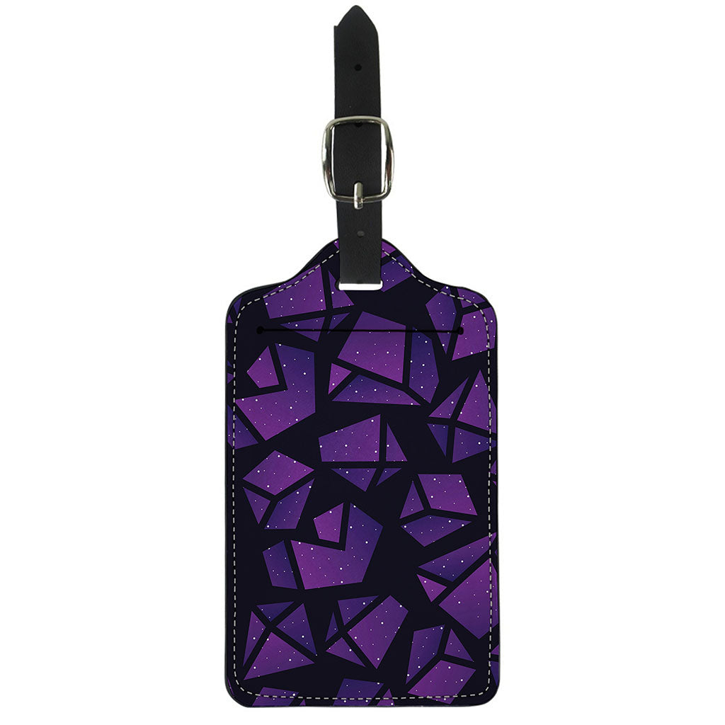 Purple Crystal Cosmic Galaxy Space Print Luggage Tag