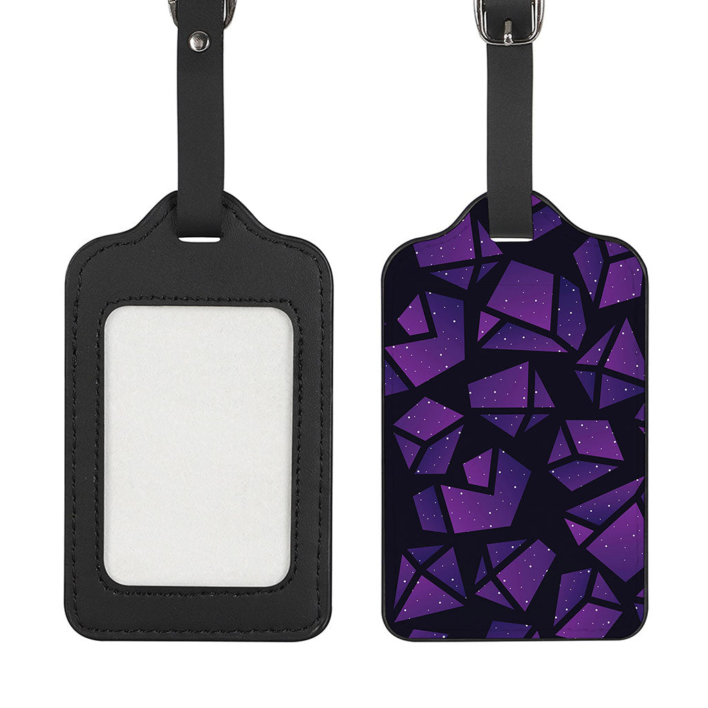 Purple Crystal Cosmic Galaxy Space Print Luggage Tag