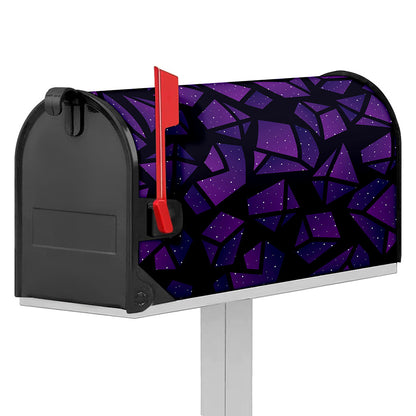 Purple Crystal Cosmic Galaxy Space Print Mailbox Cover