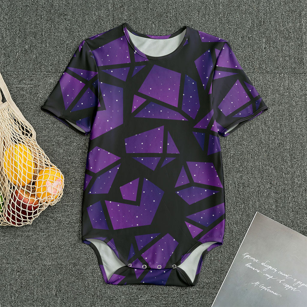 Purple Crystal Cosmic Galaxy Space Print Men's Bodysuit