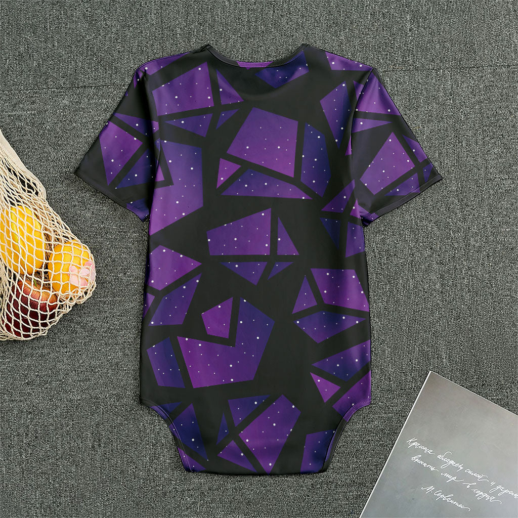 Purple Crystal Cosmic Galaxy Space Print Men's Bodysuit