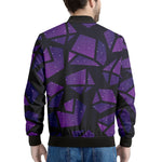 Purple Crystal Cosmic Galaxy Space Print Men's Bomber Jacket