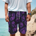 Purple Crystal Cosmic Galaxy Space Print Men's Cargo Shorts