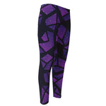 Purple Crystal Cosmic Galaxy Space Print Men's Compression Pants