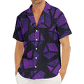 Purple Crystal Cosmic Galaxy Space Print Men's Deep V-Neck Shirt