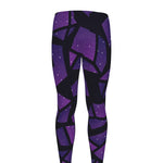 Purple Crystal Cosmic Galaxy Space Print Men's leggings