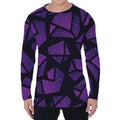 Purple Crystal Cosmic Galaxy Space Print Men's Long Sleeve T-Shirt