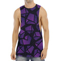 Purple Crystal Cosmic Galaxy Space Print Men's Muscle Tank Top