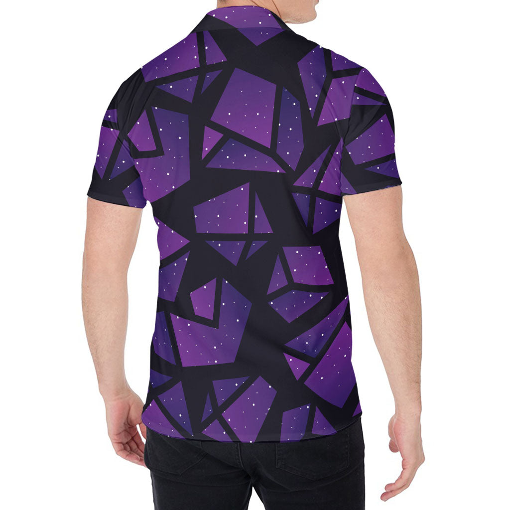 Purple Crystal Cosmic Galaxy Space Print Men's Shirt