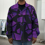 Purple Crystal Cosmic Galaxy Space Print Men's Shirt Jacket