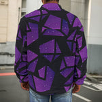 Purple Crystal Cosmic Galaxy Space Print Men's Shirt Jacket