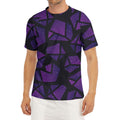 Purple Crystal Cosmic Galaxy Space Print Men's Short Sleeve Rash Guard