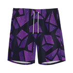 Purple Crystal Cosmic Galaxy Space Print Men's Sports Shorts