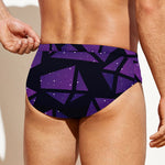 Purple Crystal Cosmic Galaxy Space Print Men's Swim Briefs