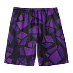 Purple Crystal Cosmic Galaxy Space Print Men's Swim Trunks