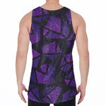 Purple Crystal Cosmic Galaxy Space Print Men's Velvet Tank Top