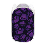 Purple Crystal Cosmic Galaxy Space Print Mesh Laundry Hamper