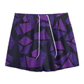 Purple Crystal Cosmic Galaxy Space Print Mesh Shorts