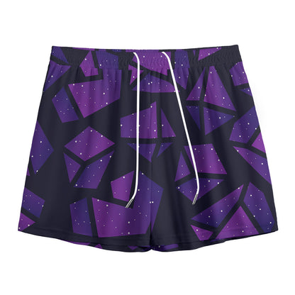 Purple Crystal Cosmic Galaxy Space Print Mesh Shorts