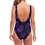 Purple Crystal Cosmic Galaxy Space Print One Piece Swimsuit