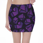 Purple Crystal Cosmic Galaxy Space Print Pencil Mini Skirt