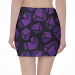 Purple Crystal Cosmic Galaxy Space Print Pencil Mini Skirt
