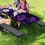 Purple Crystal Cosmic Galaxy Space Print Picnic Table Cover